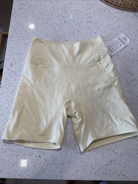 Cotton On Body Pale Yellow High-Waist Bike Shorts
